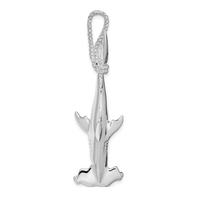Sterling Silver 3D Hammerhead Shark Pendant – view 3