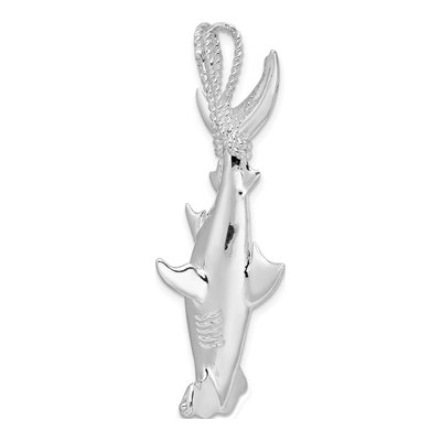 Sterling Silver 3D Hammerhead Shark Pendant – view 5