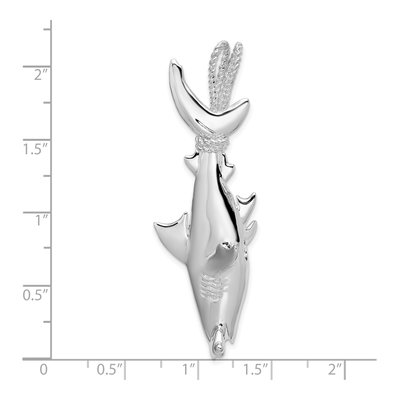 Sterling Silver 3D Hammerhead Shark Pendant – view 6