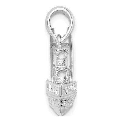 Sterling Silver 3D Sportfishing Boat Pendant – view 3