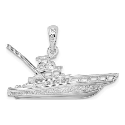 Sterling Silver 3D Sportfishing Boat Pendant – view 5
