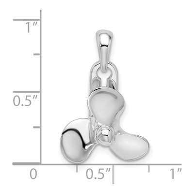 Sterling Silver 3D Moveable Propeller Pendant – view 4