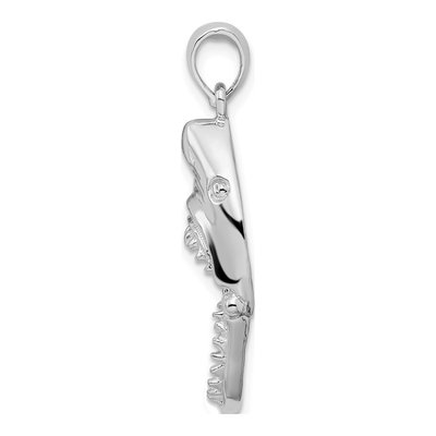 Sterling Silver Moveable Shark Head Pendant – view 3