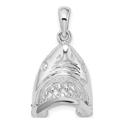 Sterling Silver Moveable Shark Head Pendant – view 4