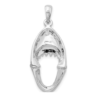 Sterling Silver Moveable Shark Head Pendant – view 5
