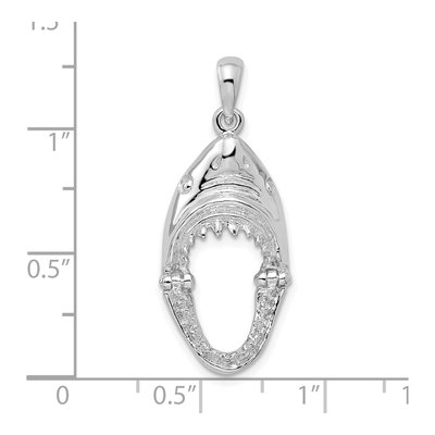 Sterling Silver Moveable Shark Head Pendant – view 6