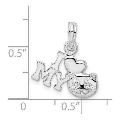 Sterling Silver 'i Heart My Cat' Pendant – view 4