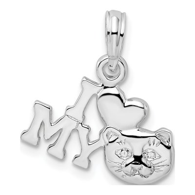 Sterling Silver 'i Heart My Cat' Pendant