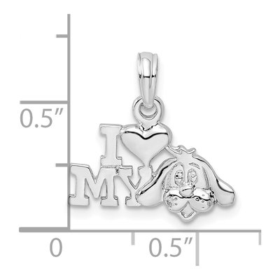 Sterling Silver I Heart My Dog Pendant – view 4