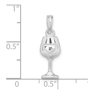 Sterling Silver Wine Glass Pendant – view 4