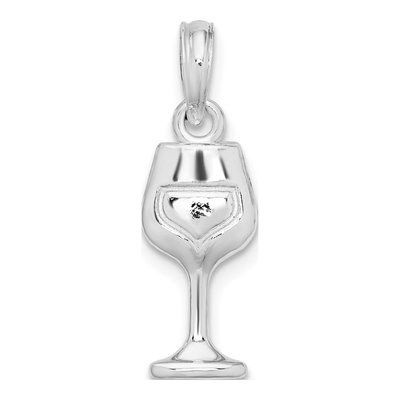 Sterling Silver Wine Glass Pendant