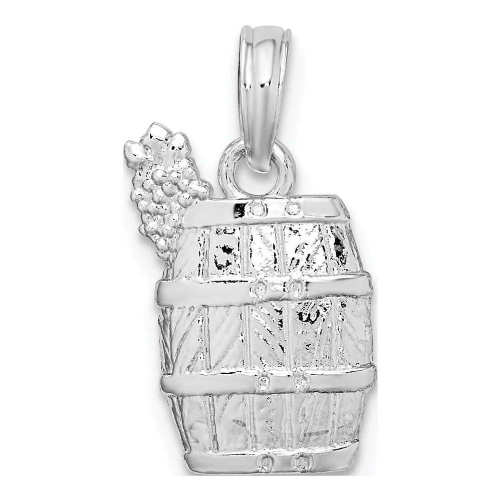 Sterling Silver Wine Barrel Grapes Pendant
