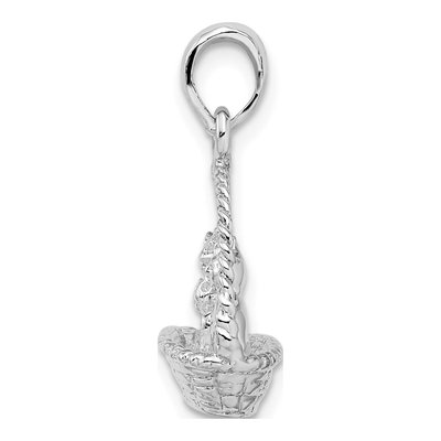 Sterling Silver Kittens Basket Pendant – view 3