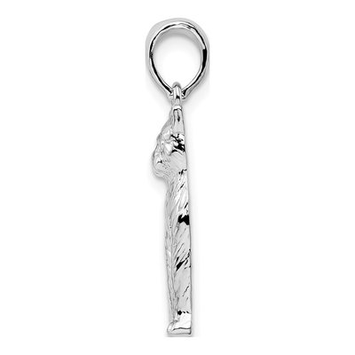 Sterling Silver Textured Sitting Cat Pendant – view 3