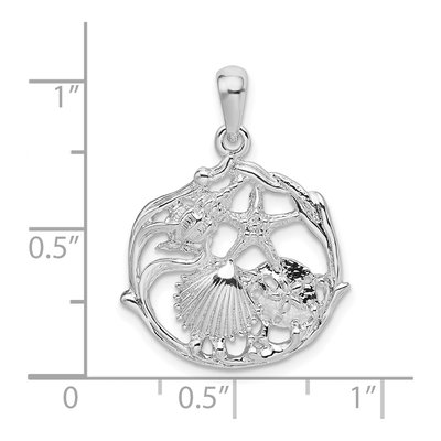 Sterling Silver Cut-Out Shell Cluster Pendant – view 4