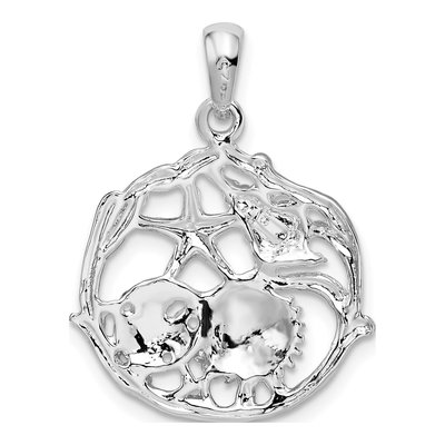 Sterling Silver Cut-Out Shell Cluster Pendant – view 5