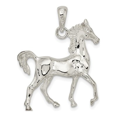 Sterling Silver 3D Standing Horse Pendant – view 5