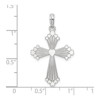 Sterling Silver Heart Cross Pendant – view 4