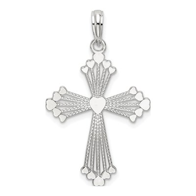 Sterling Silver Heart Cross Pendant
