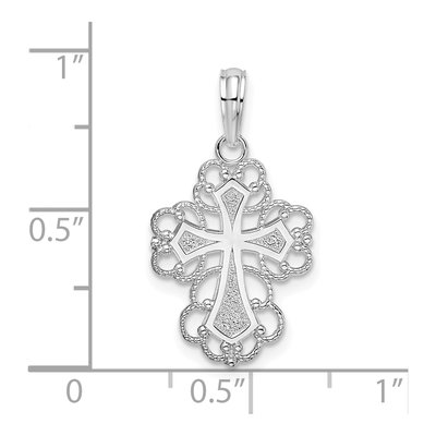 Sterling Silver Filigree Lacy Cross Pendant – view 4