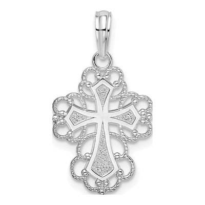 Sterling Silver Filigree Lacy Cross Pendant