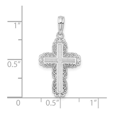 Sterling Silver Filigree Latin Cross Pendant – view 4