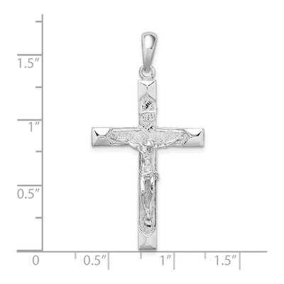 Sterling Silver Textured Latin Crucifix Pendant – view 4