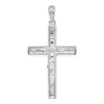 Sterling Silver Textured Latin Crucifix Pendant – view 5