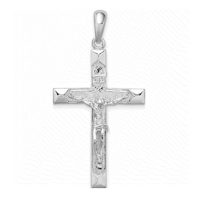 Sterling Silver Textured Latin Crucifix Pendant
