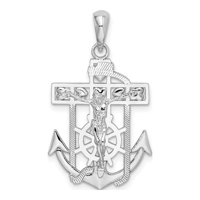 Sterling Silver Mariner's Crucifix Pendant