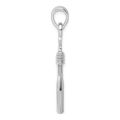 Sterling Silver 3D Fish Hook Pendant – view 3