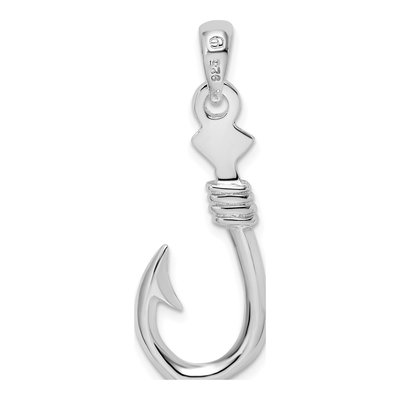 Sterling Silver 3D Fish Hook Pendant – view 5