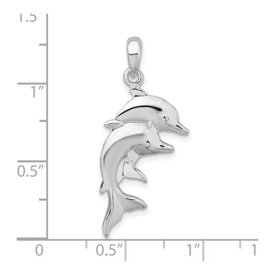 Sterling Silver Double Dolphins Pendant – view 4
