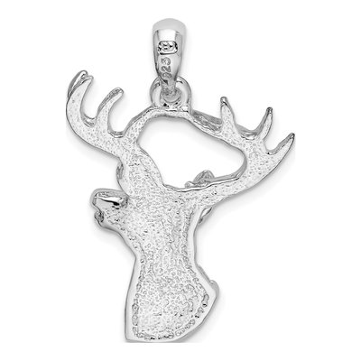 Sterling Silver Buck Deer Head Pendant – view 5