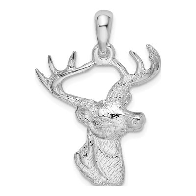 Sterling Silver Buck Deer Head Pendant