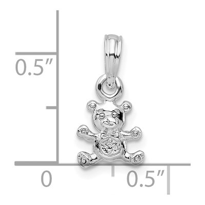 Sterling Silver 3D Mini Bear Pendant – view 4