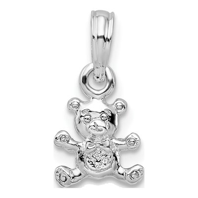 Sterling Silver 3D Mini Bear Pendant