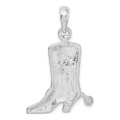 Sterling Silver 3D Cowboy Boot Pendant – view 5