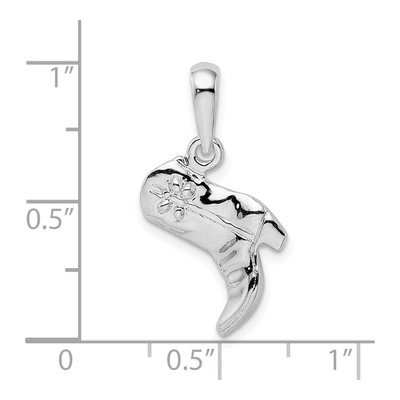 Sterling Silver 3D Cowboy Boot Pendant – view 4
