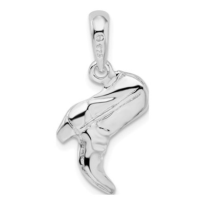 Sterling Silver 3D Cowboy Boot Pendant – view 5