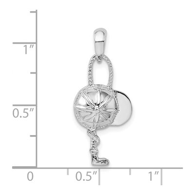 Sterling Silver Jockey Helmet Crop Pendant – view 4