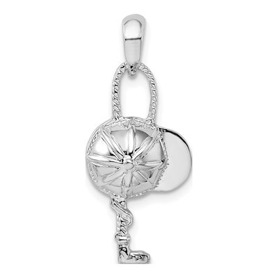 Sterling Silver Jockey Helmet Crop Pendant