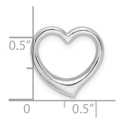 Sterling Silver 3D Floating Heart Slide Pendant – view 4