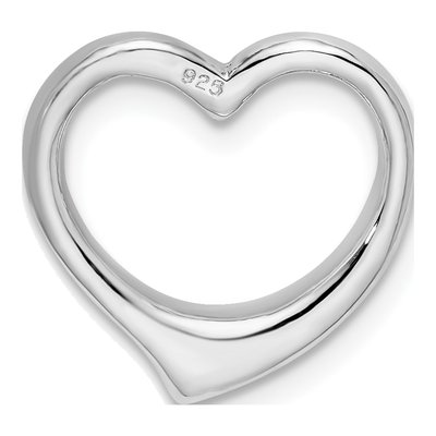 Sterling Silver 3D Floating Heart Slide Pendant – view 5