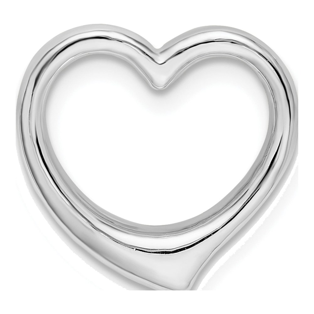 Sterling Silver 3D Floating Heart Slide Pendant