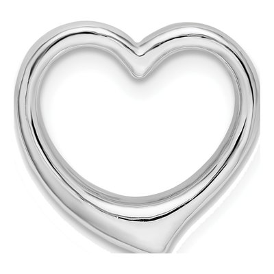 Sterling Silver 3D Floating Heart Slide Pendant