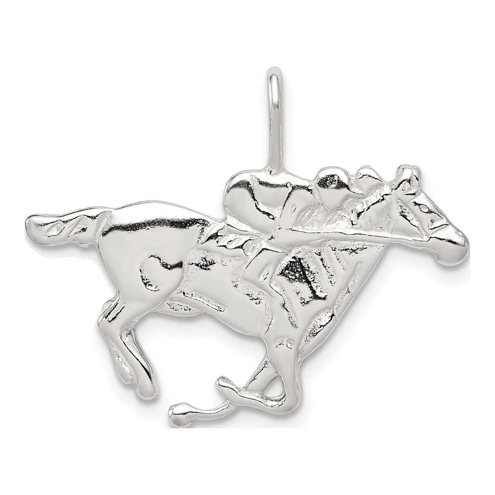 Sterling Silver Race Horse Slide Pendant