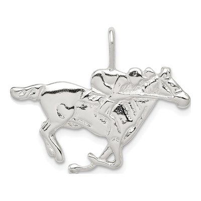Sterling Silver Race Horse Slide Pendant
