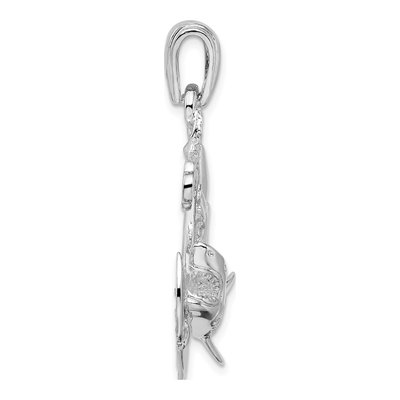Sterling Silver Anchor Shark Pendant – view 3