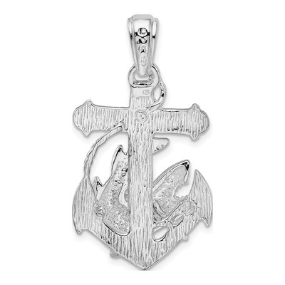 Sterling Silver Anchor Shark Pendant – view 5
